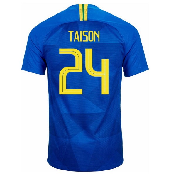 Camiseta Brasil 2ª Taison 2018 Azul